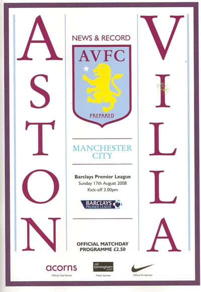 Aston Villa FC v Manchester City FC